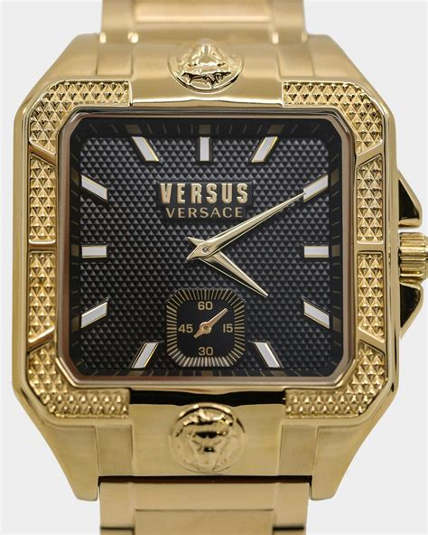 versus versace watch black and gold